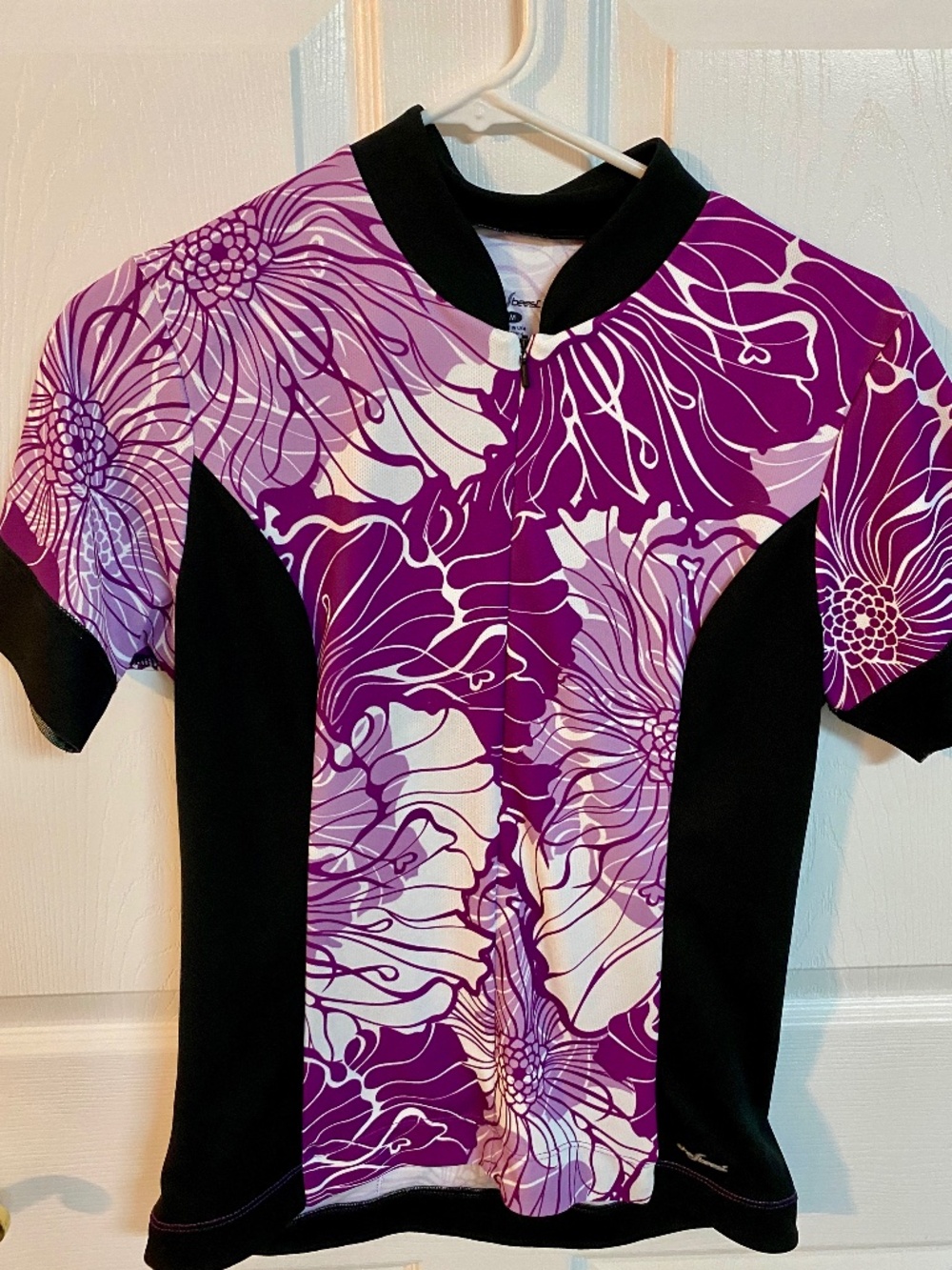 Ladies SheBeest Bike Cycling Jersey Size Medium Purple White Black Zipper